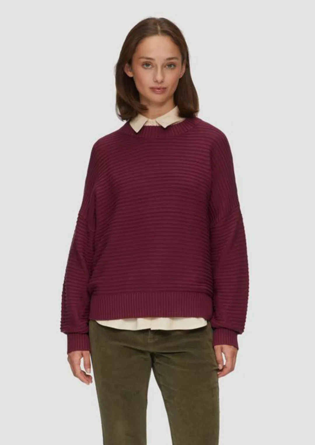 s.Oliver Strickpullover Oversized Strickpullover mit Ottoman-Struktur günstig online kaufen