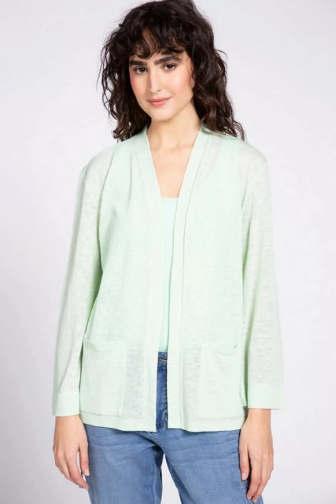 Gina Laura Sweatjacke Cardigan lange offene Form Feinstrick 3/4-Arm günstig online kaufen