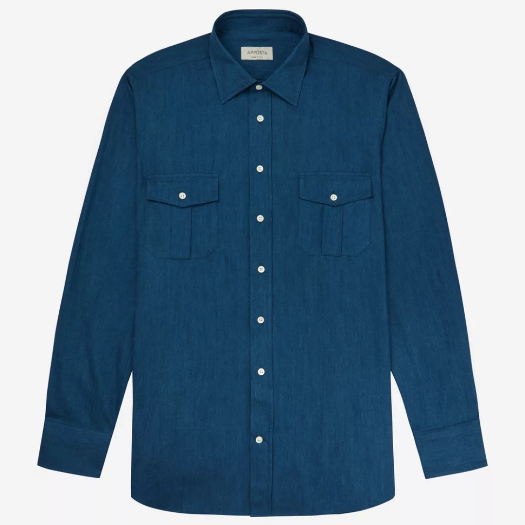 Hemd  einfarbig  marineblau 100% reine baumwolle denim, kragenform  niedrig günstig online kaufen