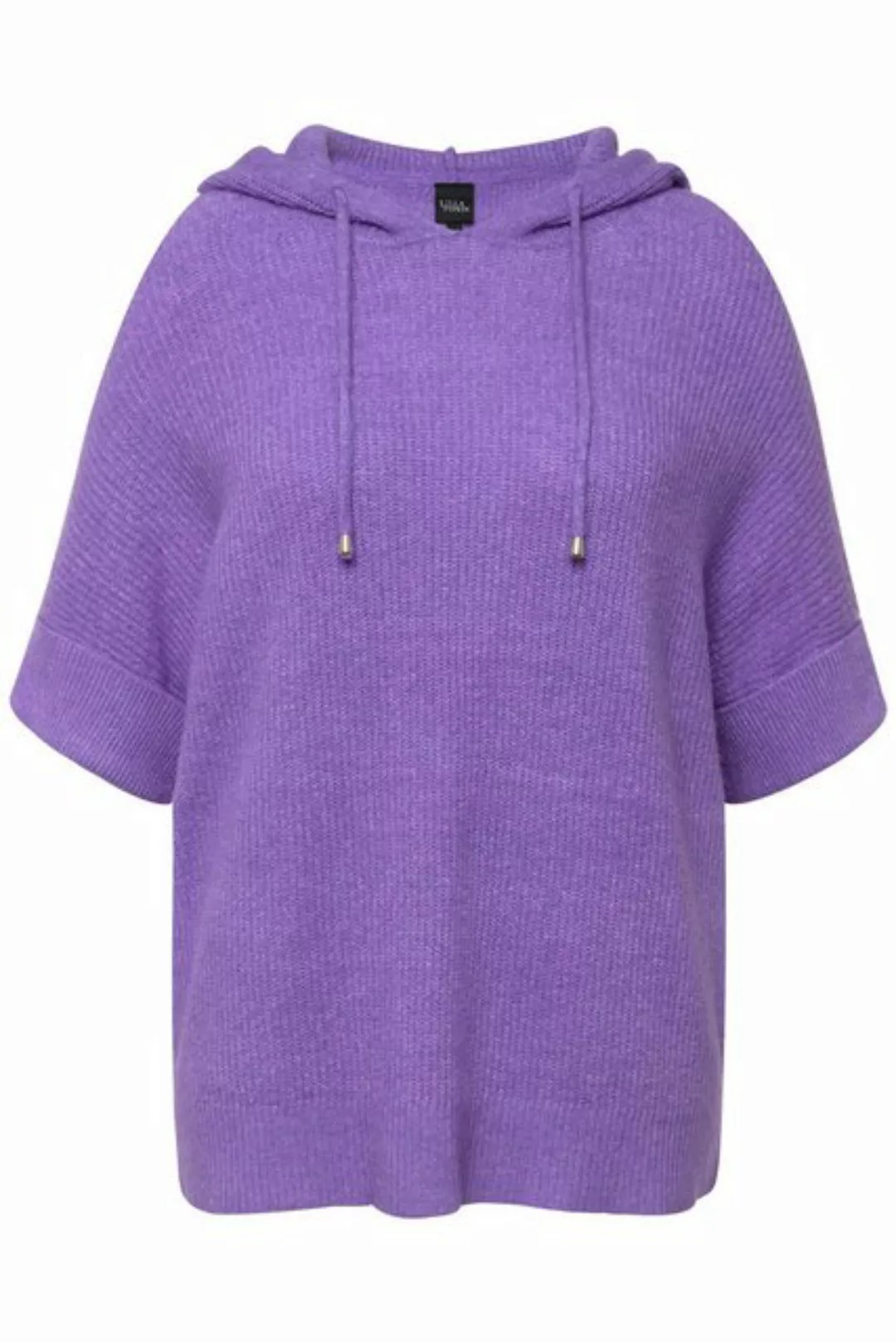 Ulla Popken Pullunder Pullover Kapuze Oversized Halbarm Fancystrick günstig online kaufen