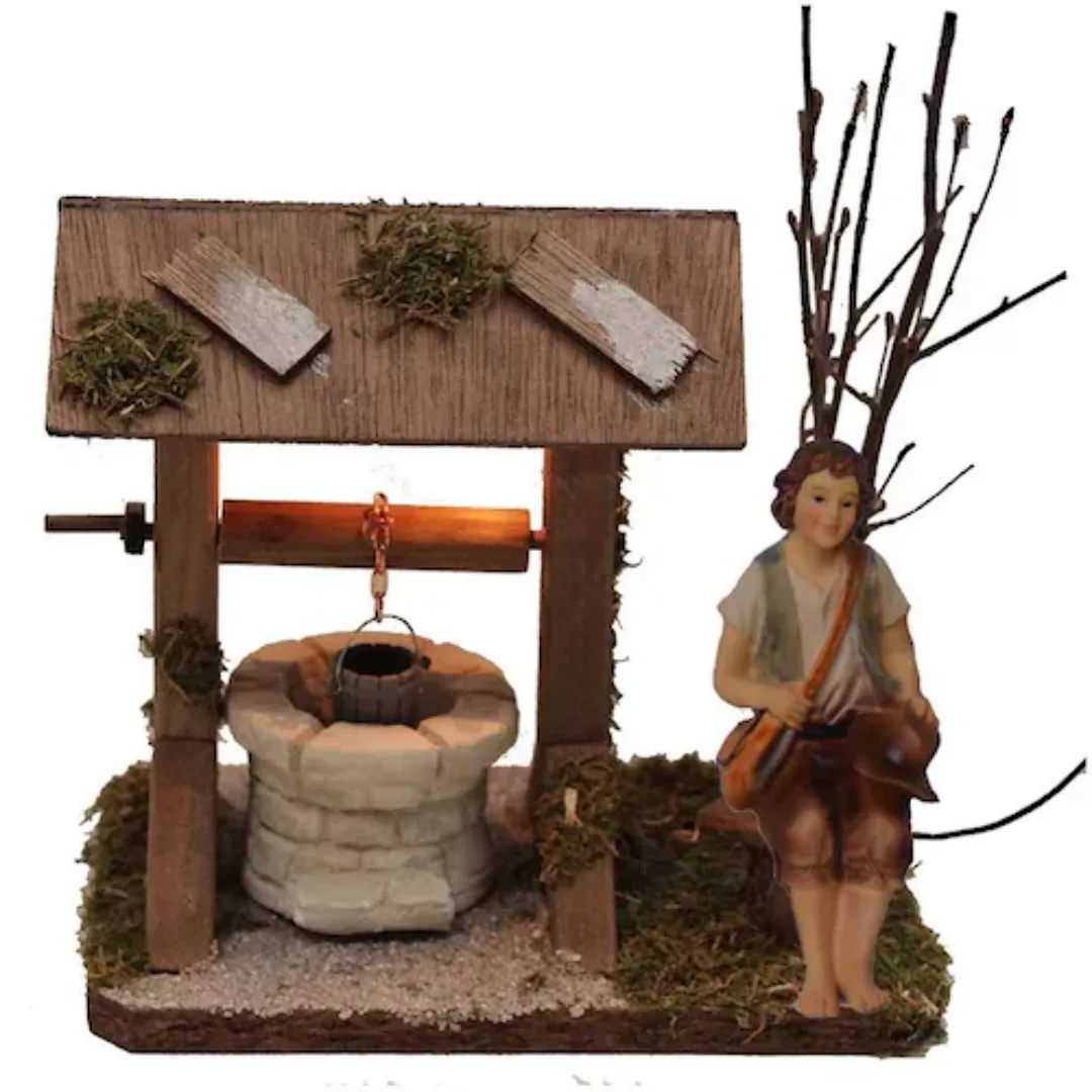 Alfred Kolbe Krippen-Zubehör »Brunnen mit Beleuchtung und Figur Hirte sitze günstig online kaufen