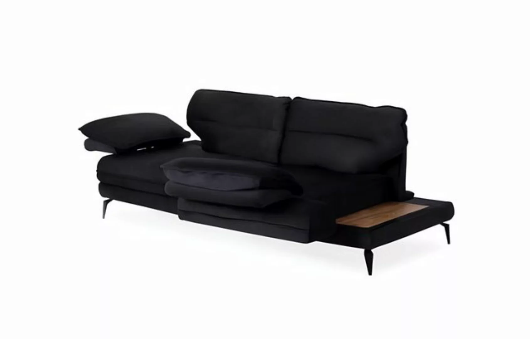 Xlmoebel 3-Sitzer Dreisitzer Schwarze Samt-Couch mit Multifunktionsfunktion günstig online kaufen