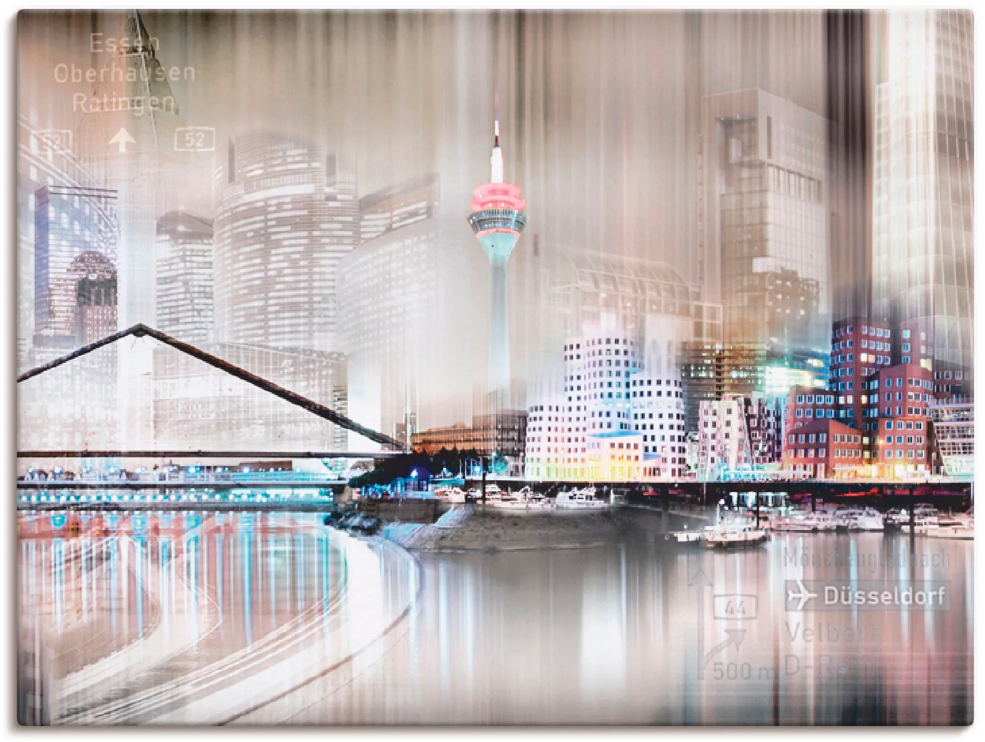 Artland Leinwandbild "Düsseldorf Skyline Collage IV", Deutschland, (1 St.), günstig online kaufen