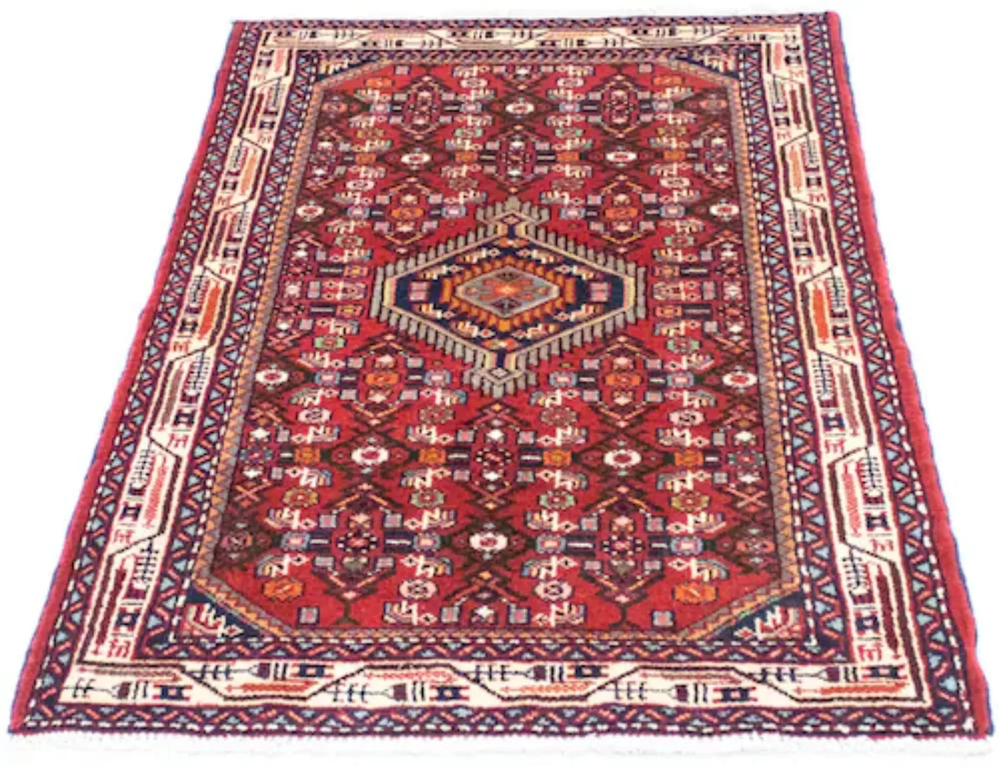 morgenland Wollteppich »Hosseinabad Teppich handgeknüpft rot«, rechteckig, günstig online kaufen