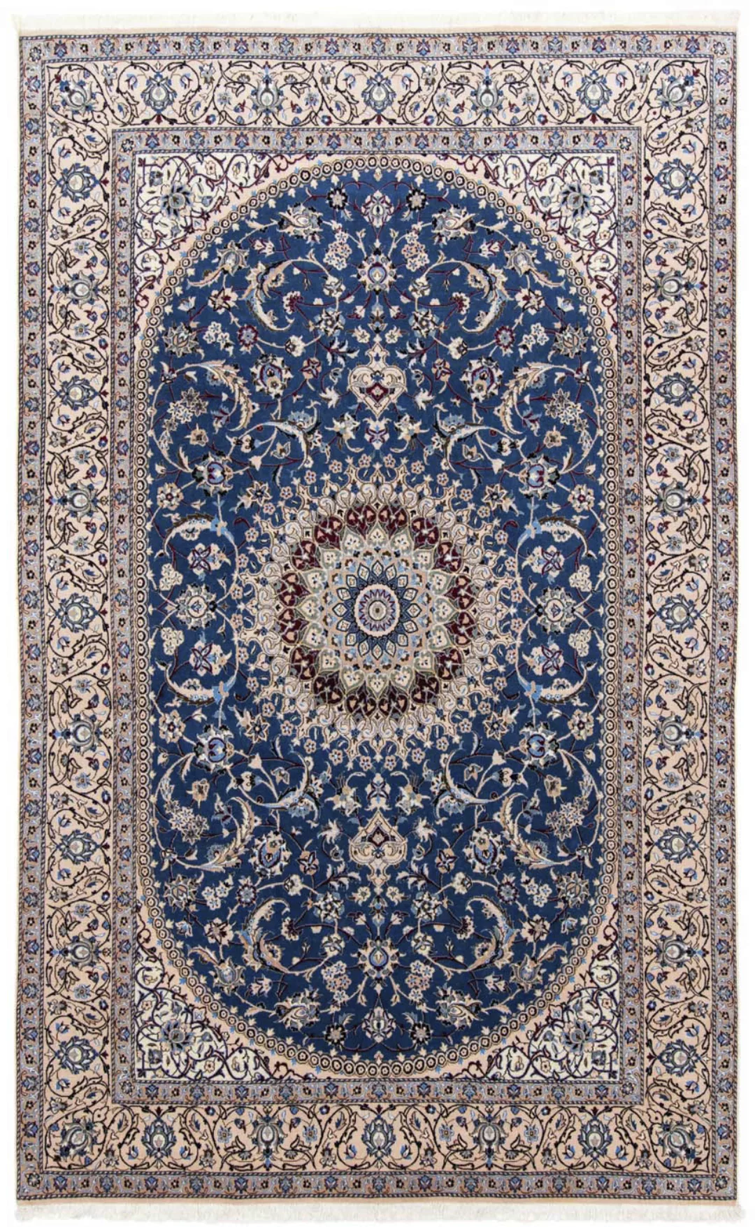 morgenland Wollteppich »Nain 9la Medaillon Blu 302 x 198 cm«, rechteckig, U günstig online kaufen