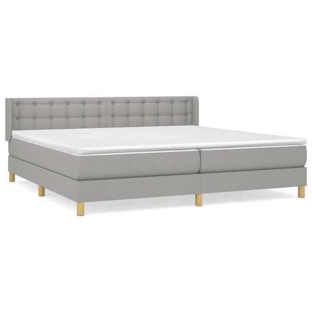 vidaXL Boxspringbett Boxspringbett mit Matratze Hellgrau 160x200 cm Stoff B günstig online kaufen