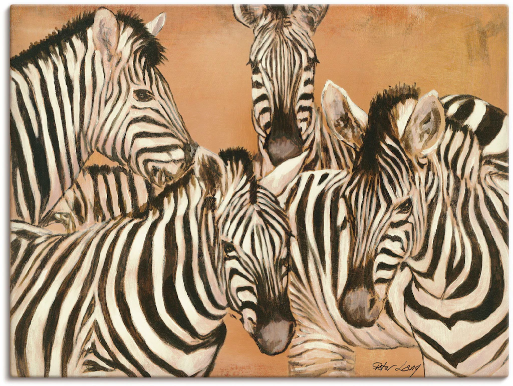 Artland Wandbild "Zebras", Wildtiere, (1 St.), als Leinwandbild, Poster in günstig online kaufen