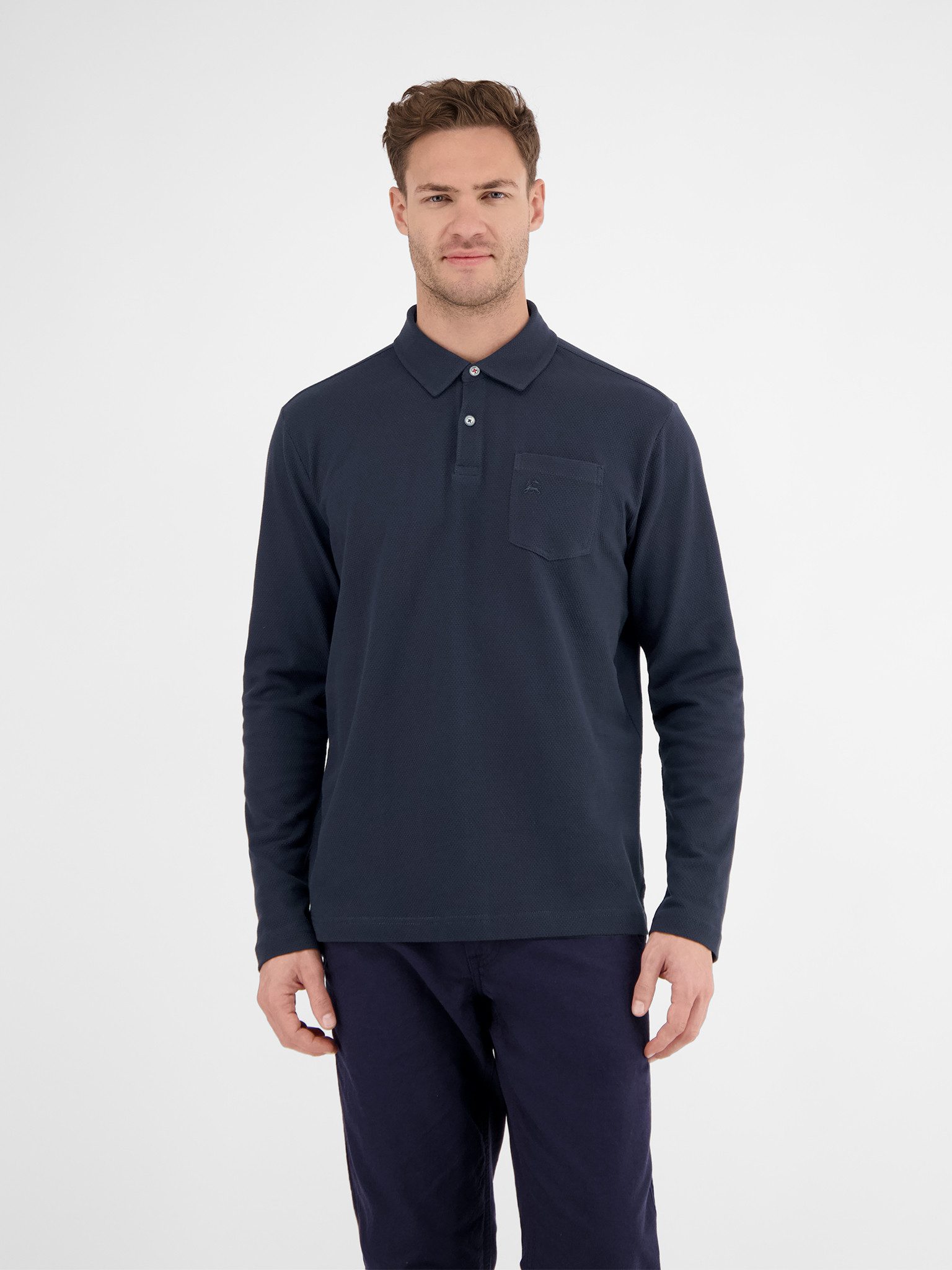 LERROS Langarm-Poloshirt mit Logo Stickerei günstig online kaufen