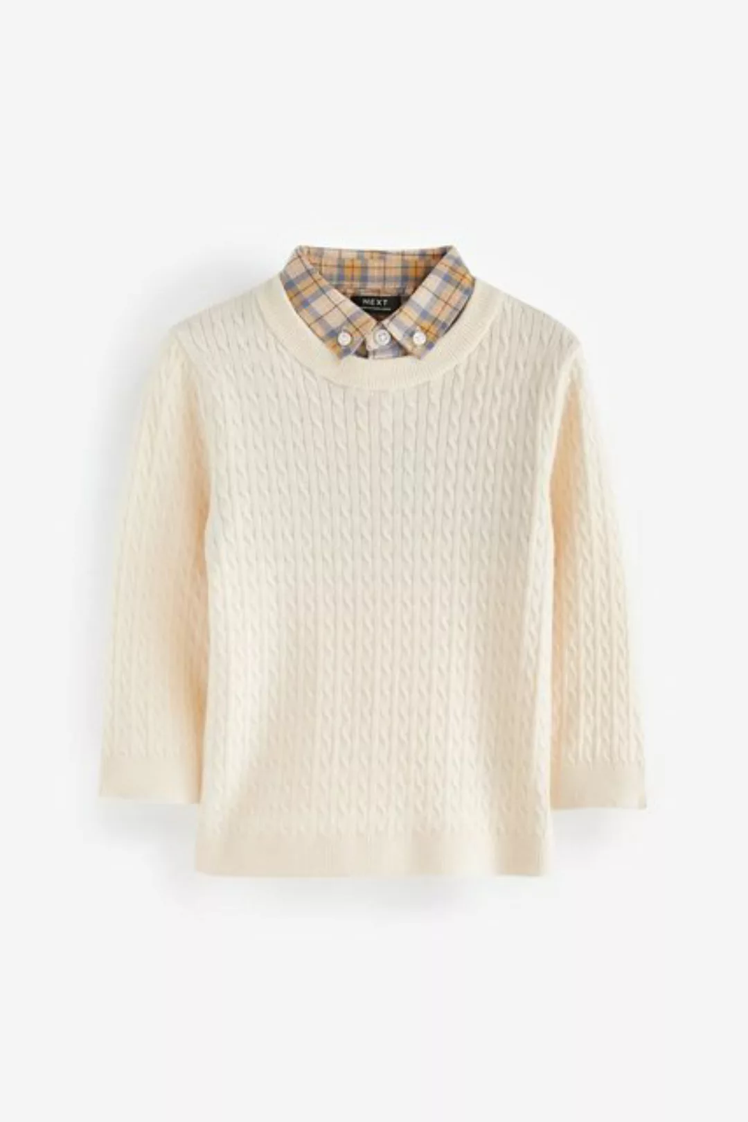 Next 2-in-1-Pullover Pullover mit Zopfmuster und Hemdeinsatz (1-tlg) günstig online kaufen