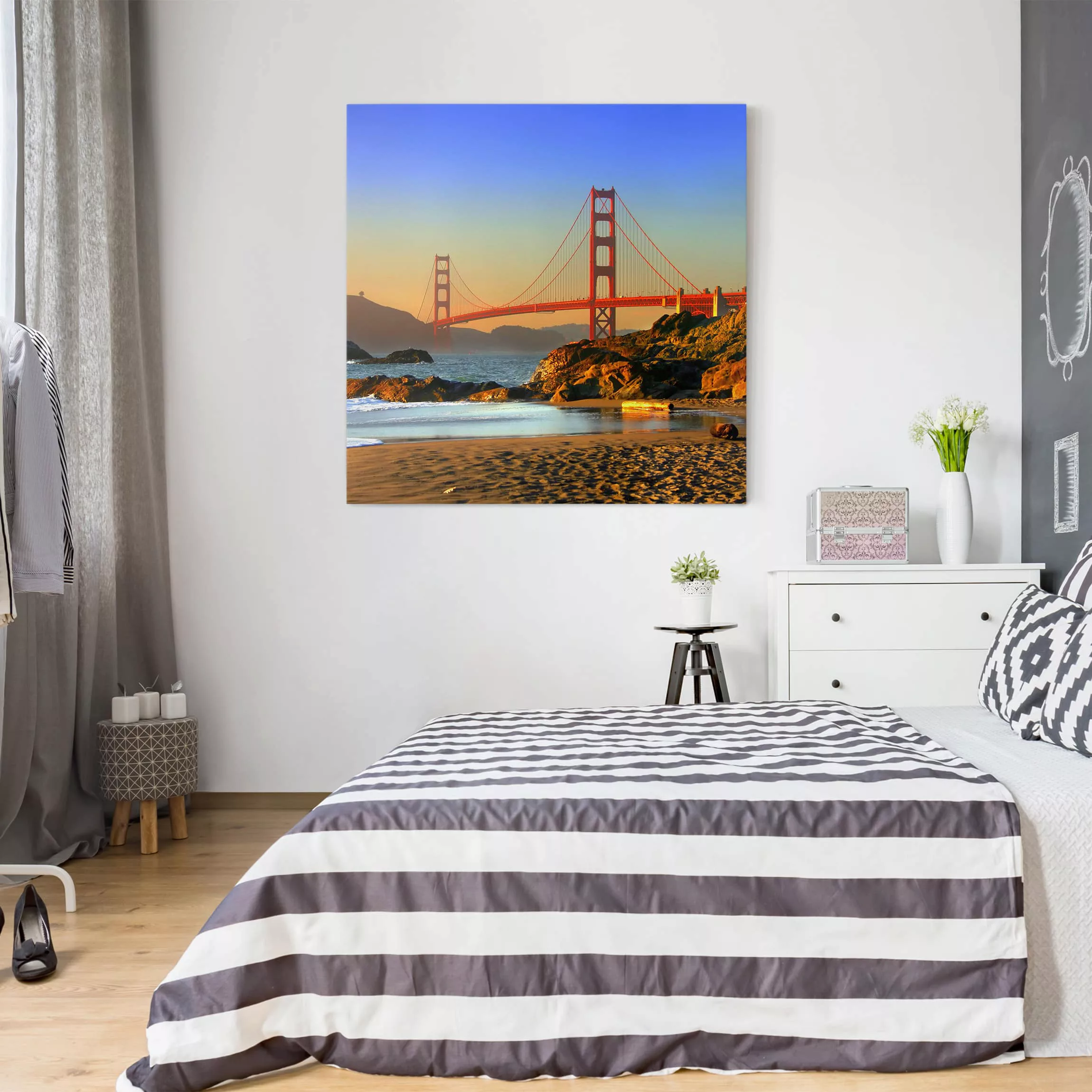 Leinwandbild Architektur & Skyline - Quadrat Baker Beach günstig online kaufen