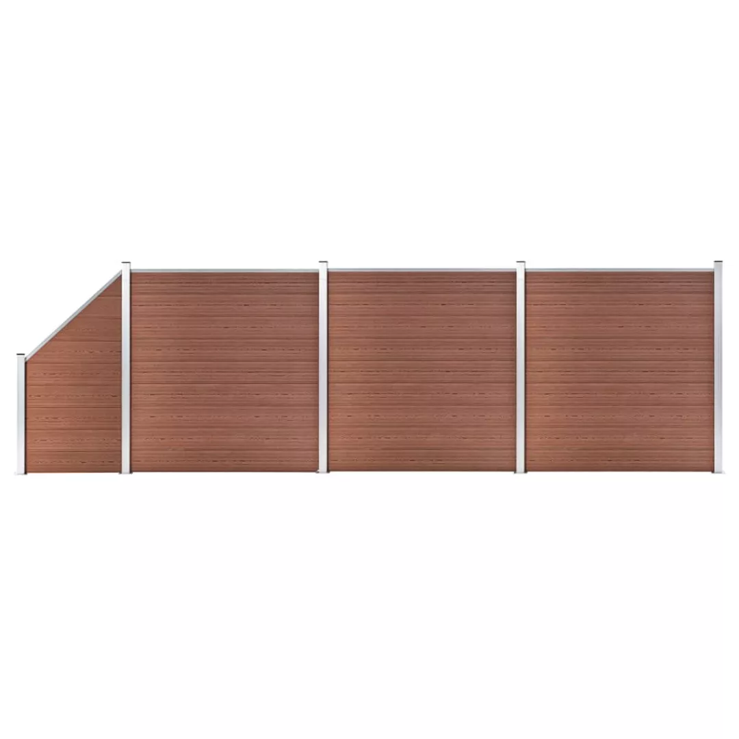 Wpc Zaun-set 3 Quadrate + 1 Schräge 619x186 Cm Braun günstig online kaufen