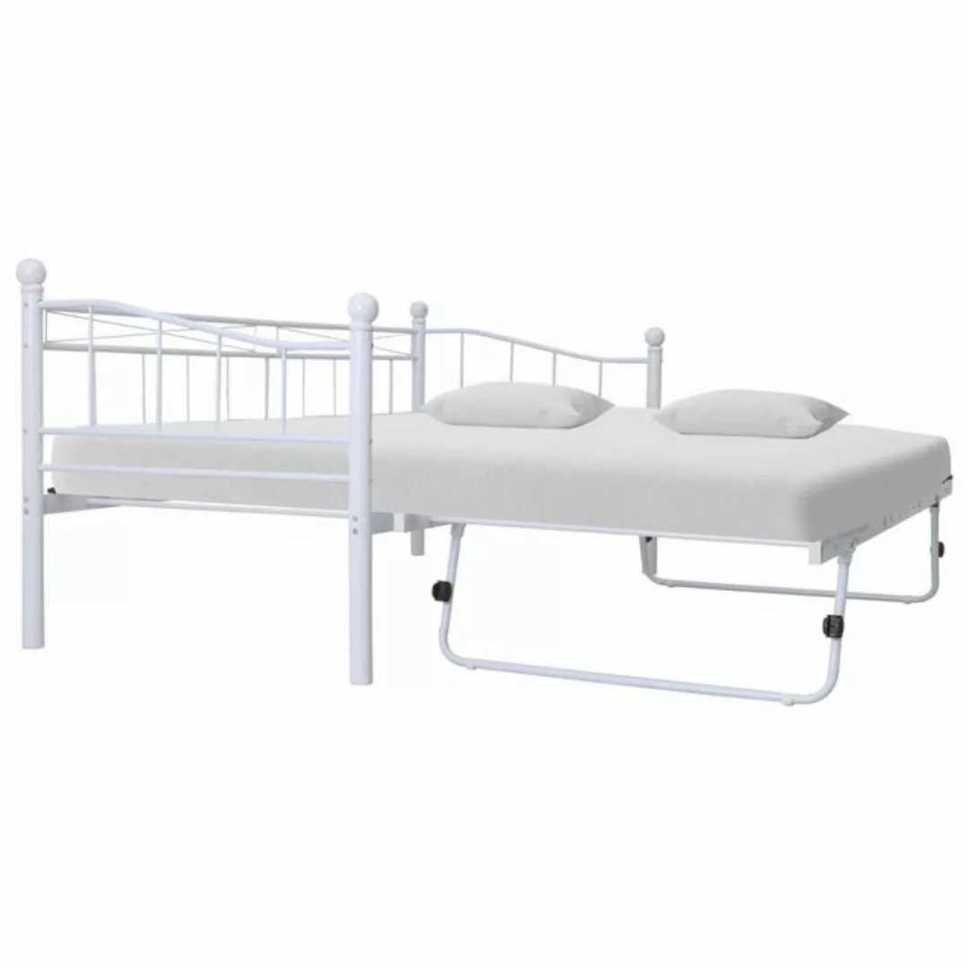 Bettgestell Weiß Stahl 180ã200/90ã200 Cm günstig online kaufen