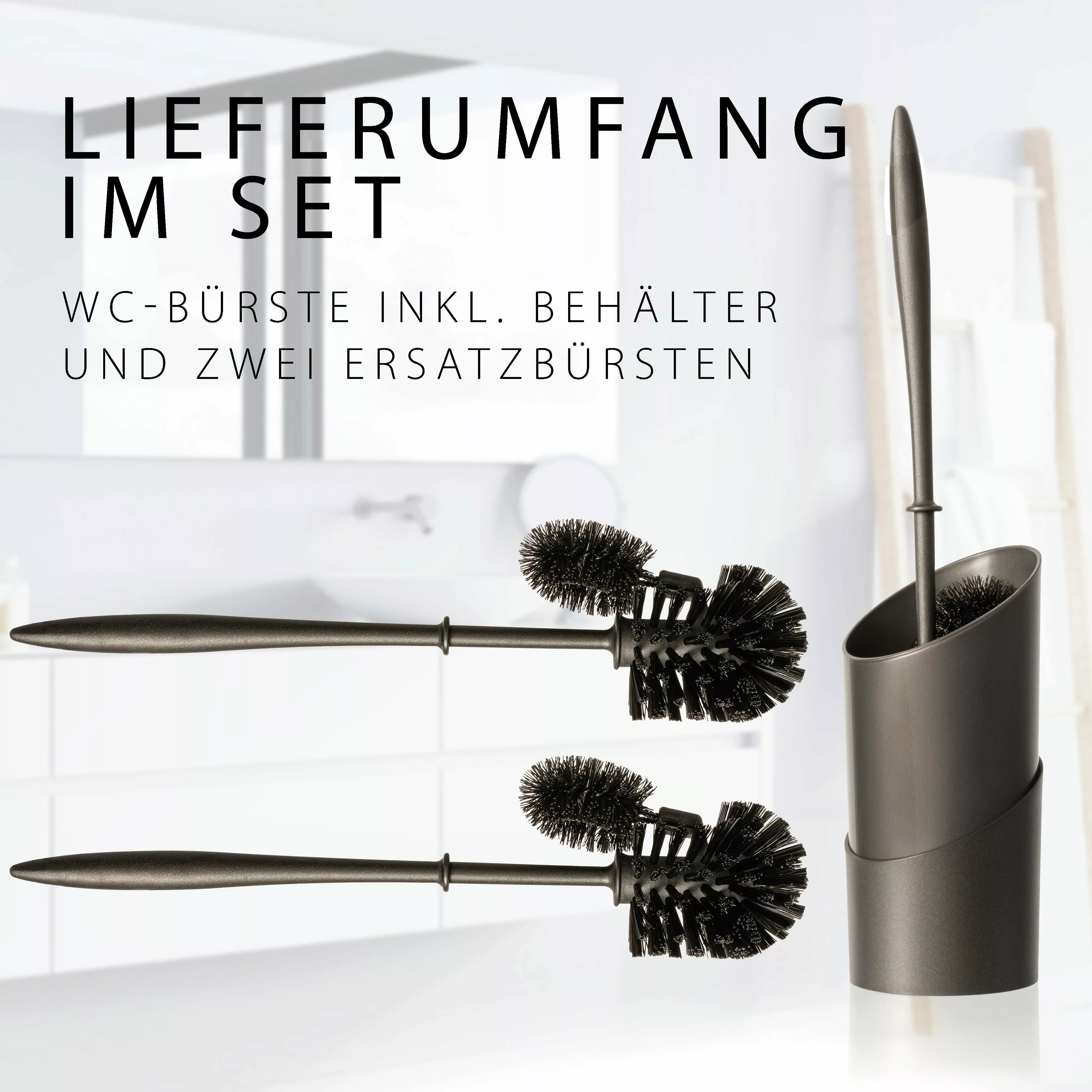 Hausfelder WC-Garnitur Klobürste mit Randreiniger WC günstig online kaufen