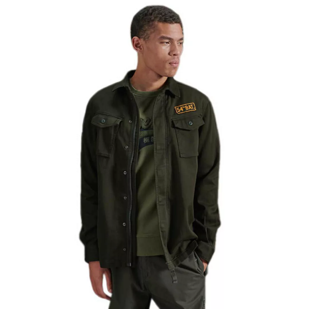 Superdry Core Military Patched Langarm Hemd L Army Green günstig online kaufen