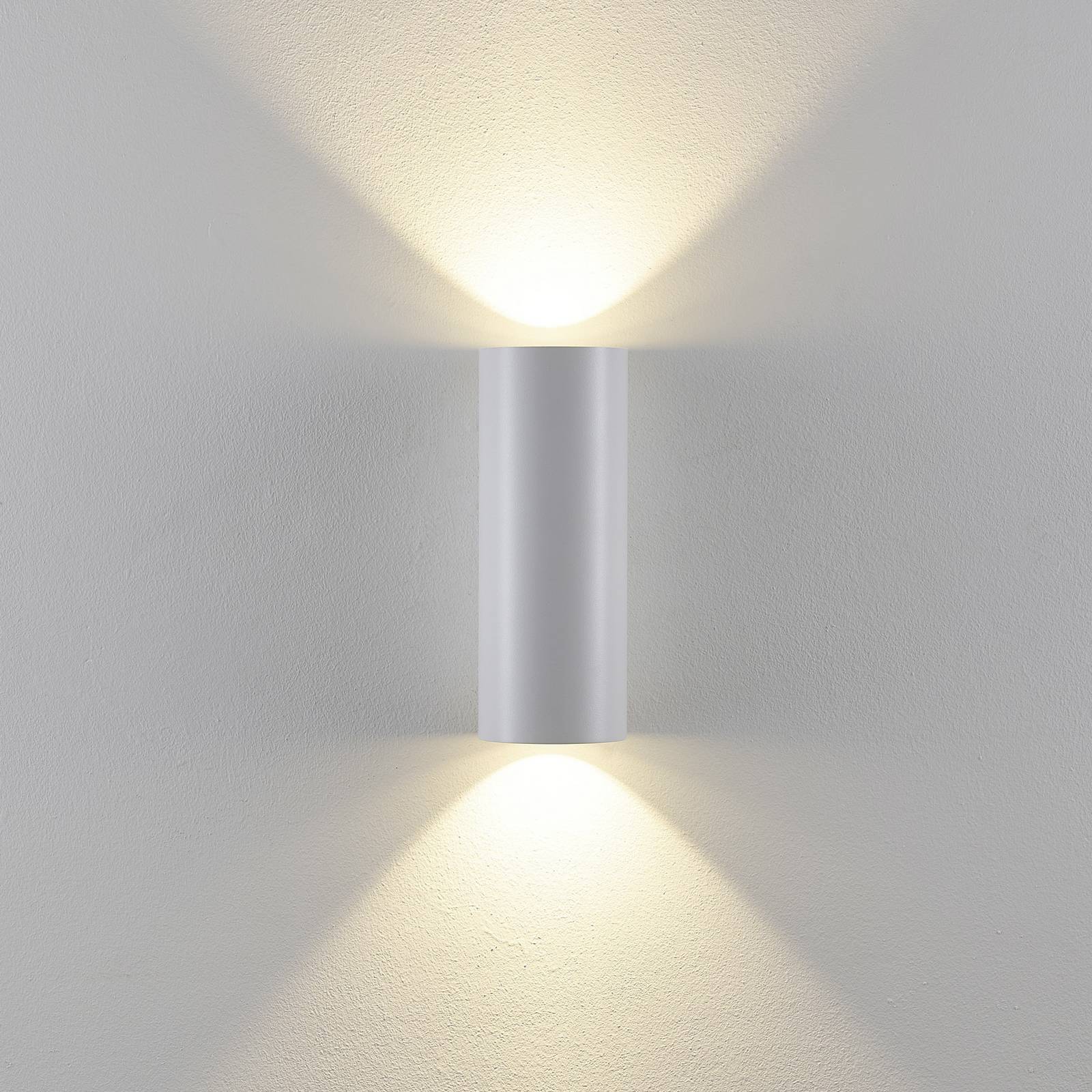 Außenwandlampe CAN, weiß, 2-flg., Ø 8 cm, IP65, Metall, GU10 günstig online kaufen