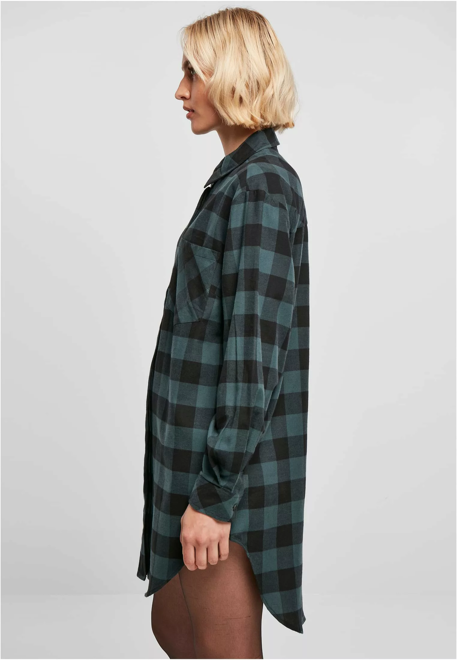 URBAN CLASSICS Shirtkleid "Urban Classics Damen Ladies Oversized Check Flan günstig online kaufen