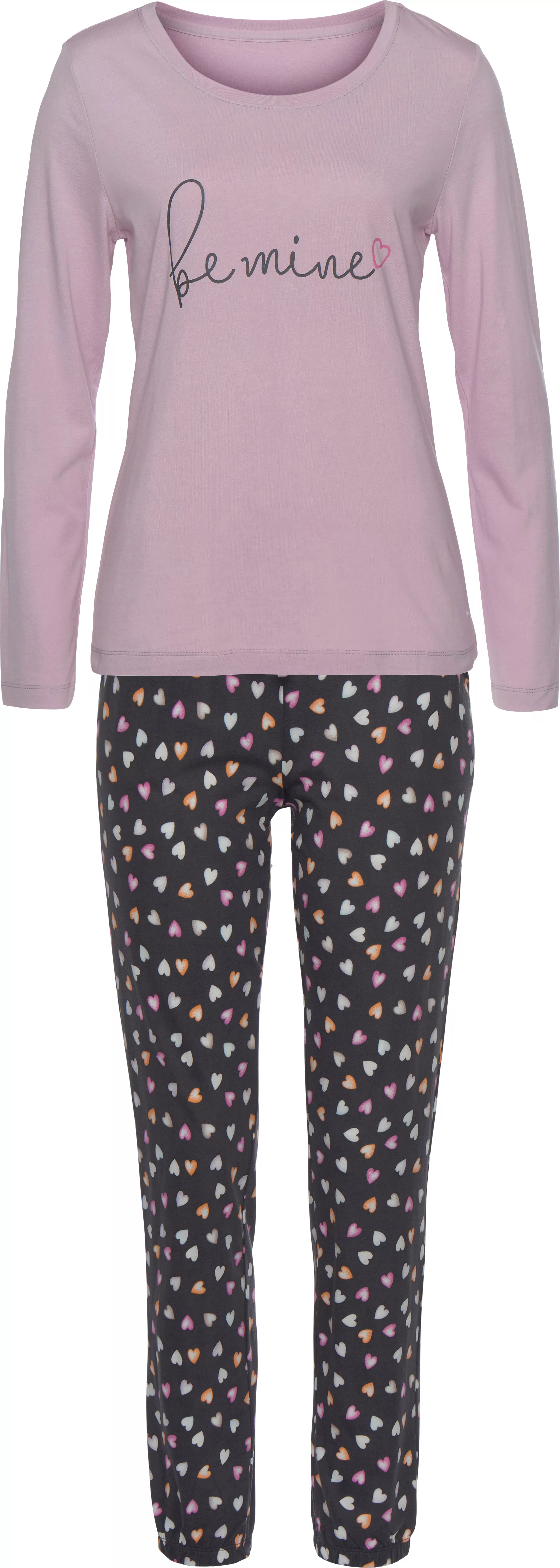 Vivance Dreams Pyjama, (Set, 2 tlg.), mit Herzchenprint günstig online kaufen