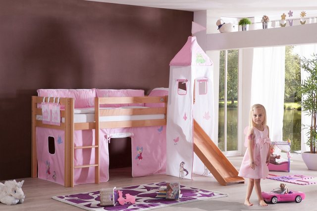 Natur24 Kinderbett Einzelbett Alex Buche massiv 90x200 cm Natur lackiert mi günstig online kaufen