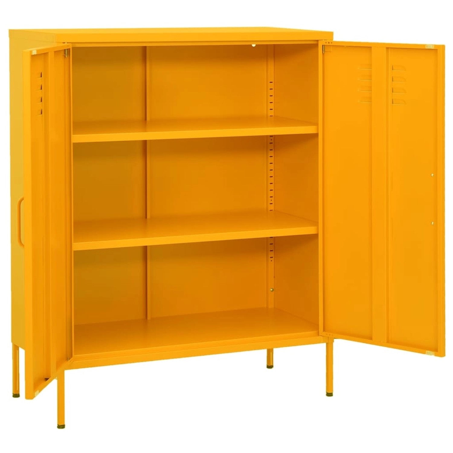 vidaXL Vitrine Lagerschrank Senfgelb 80x35x101,5 cm Stahl günstig online kaufen