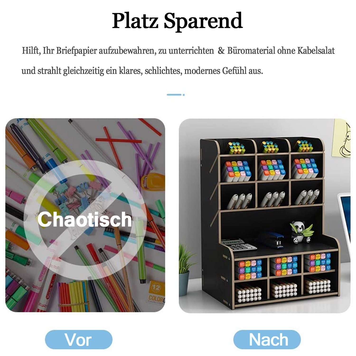 zggzerg Regal-Schreibtisch Holz-Schreibtisch-Organizer mit Schublade, DIY-S günstig online kaufen