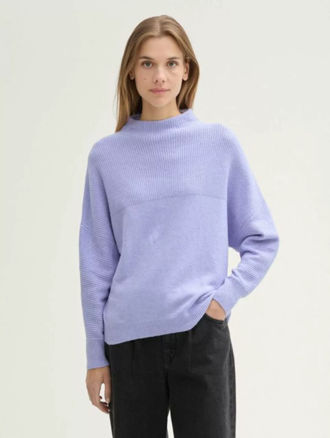 TOM TAILOR Denim Strickpullover Pullover mit Fledermausärmeln mit Fledermau günstig online kaufen