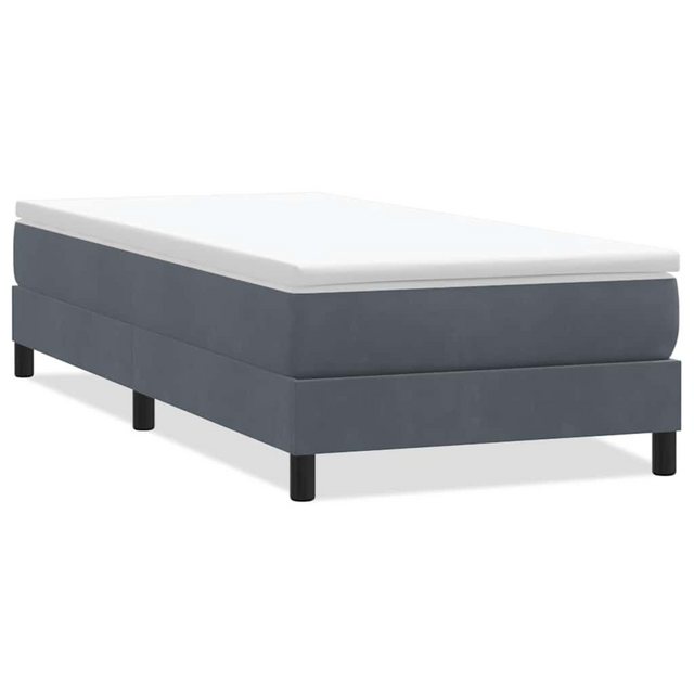 vidaXL Boxspringbett, Boxspringbett ohne Matratze Dunkelgrau 90x220 cm Samt günstig online kaufen