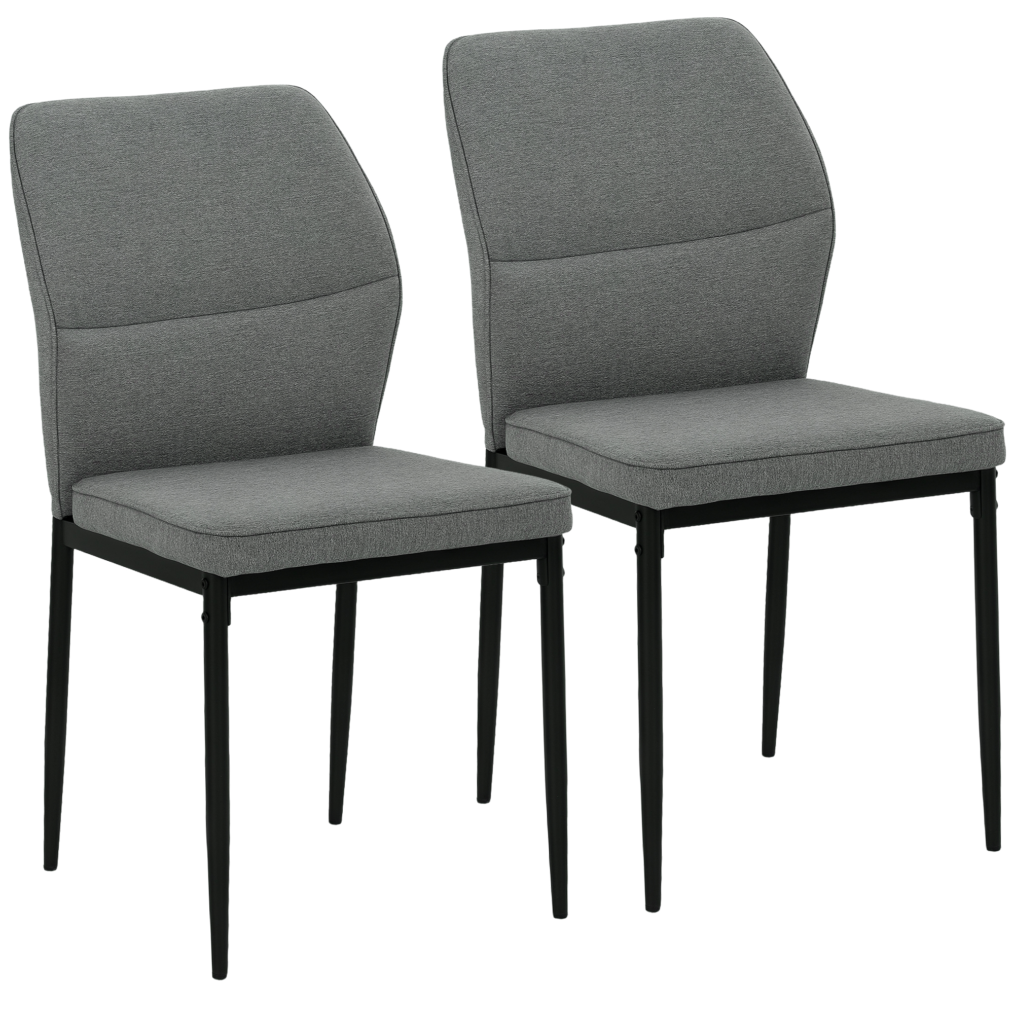 HOMCOM Set von 2 Gepolsterten Samt Esszimmerstühlen mit Ergonomischer Rücke günstig online kaufen