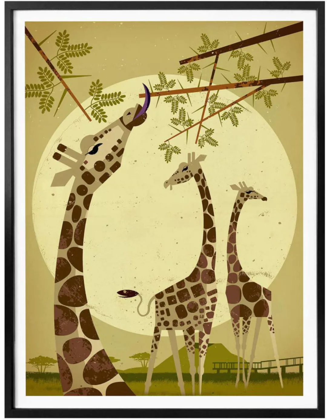 Wall-Art Poster "Giraffes", Tiere, (1 St.), Poster ohne Bilderrahmen günstig online kaufen