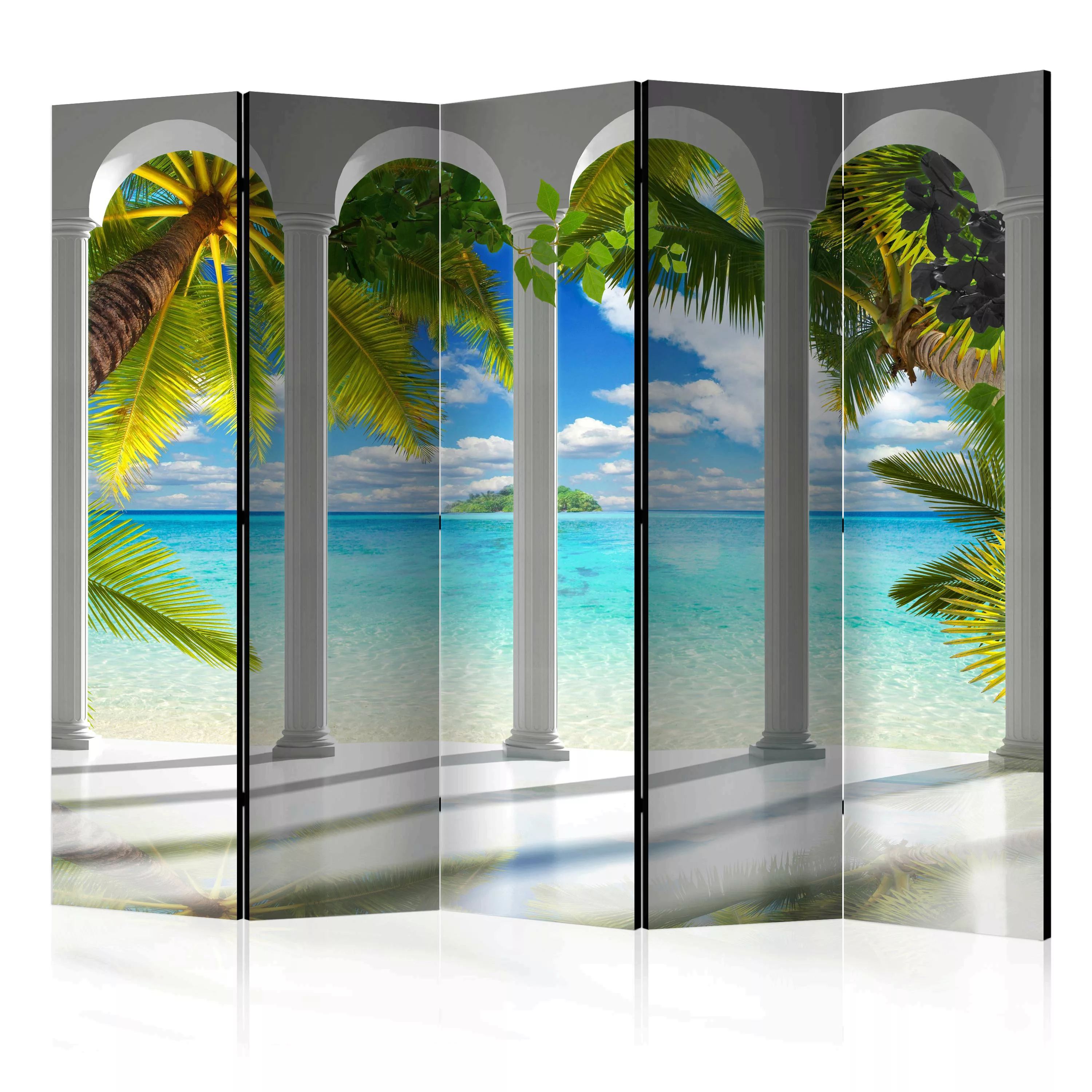 5-teiliges Paravent - Sea Behind Columns Ii [room Dividers] günstig online kaufen