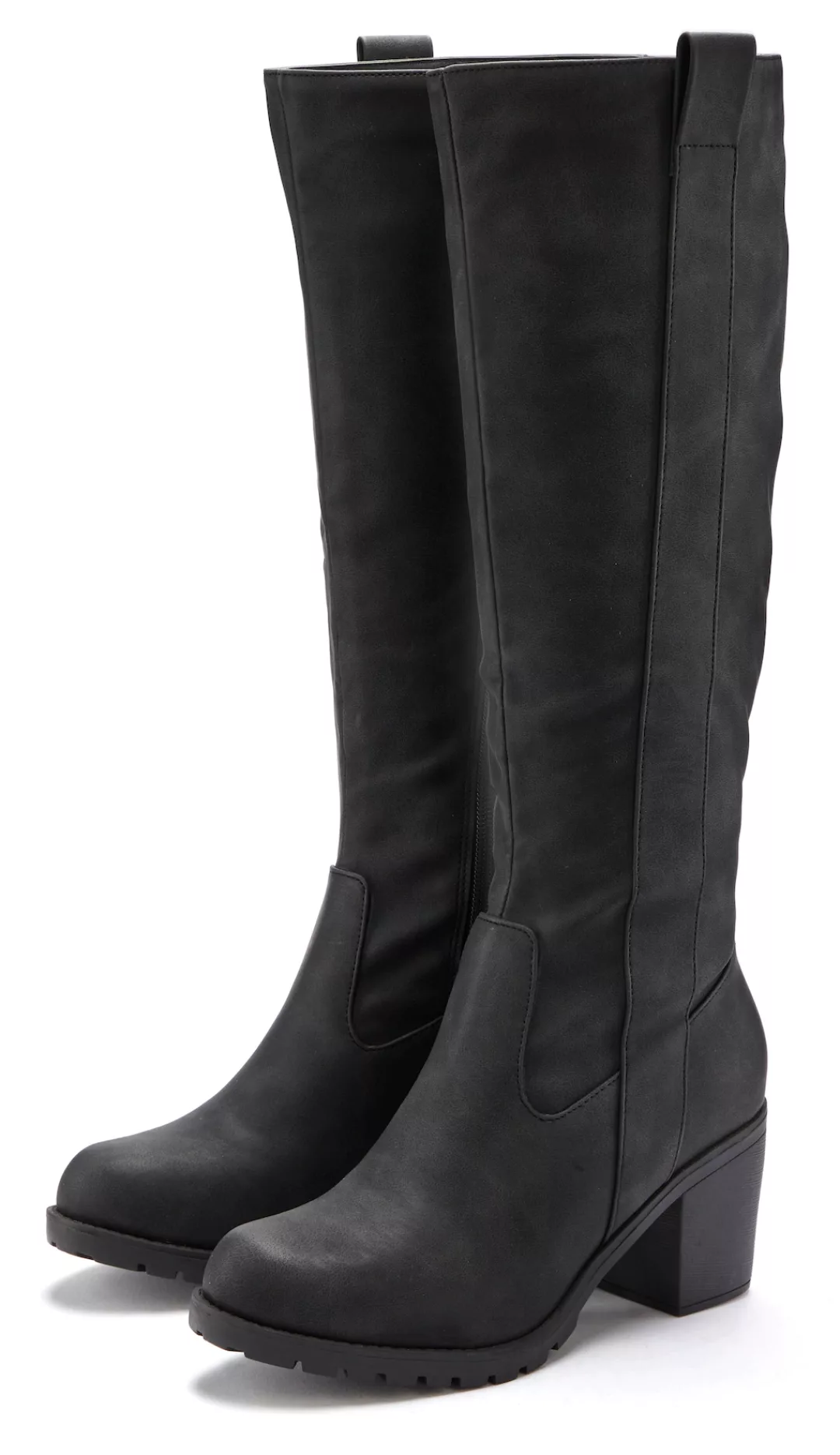 LASCANA Weitschaftstiefel, Stiefel, Stiefelette, langer Stiefel, Blockabsat günstig online kaufen