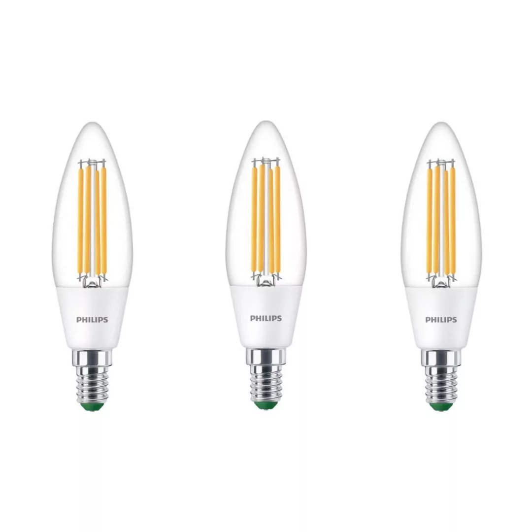 Philips Ultra Efficient LED Filament Lampe E14 Kerze - B35 2,3W 370lm 2700K günstig online kaufen