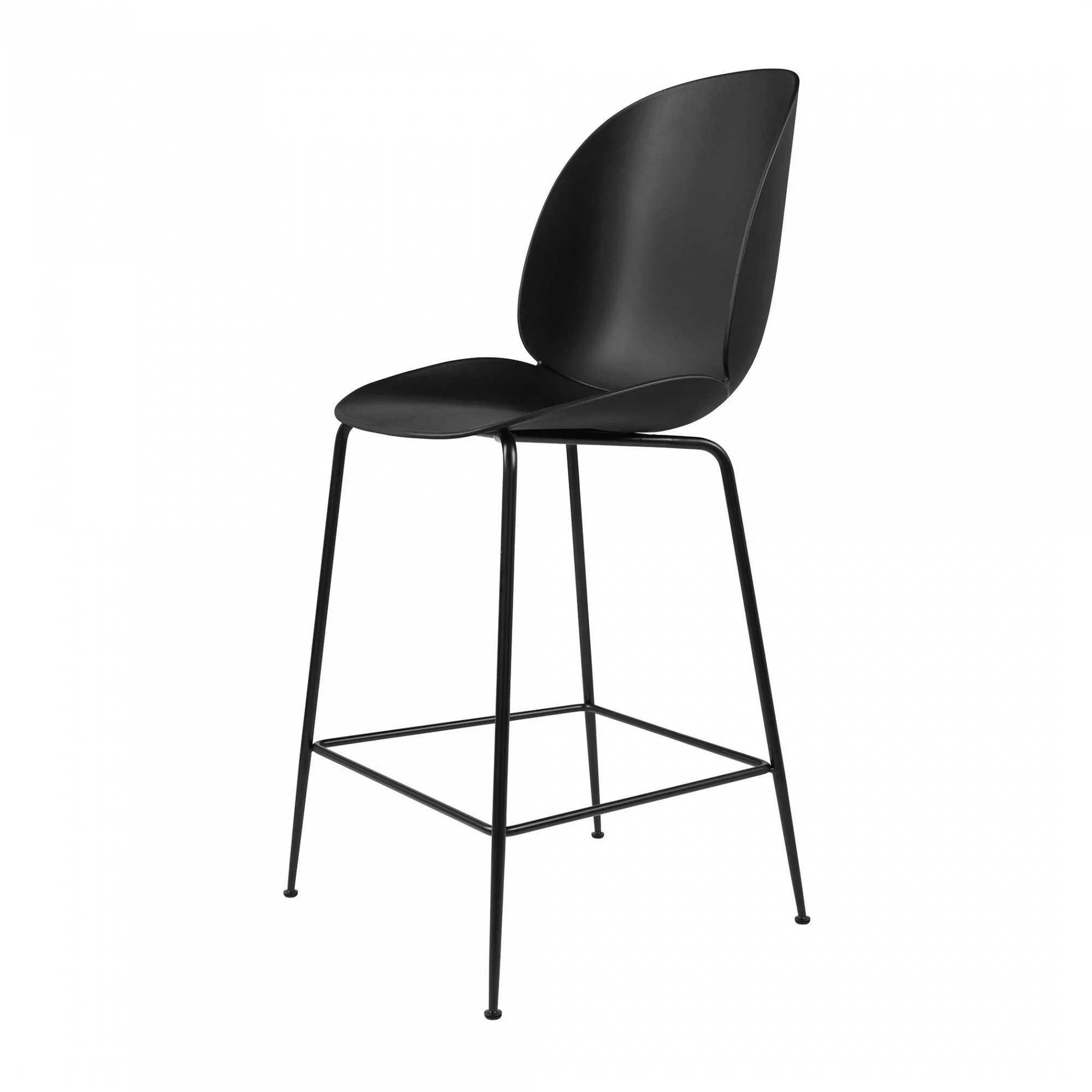 Gubi - Beetle Counter Chair 65cm Gestell Schwarz - schwarz/Sitz Polypropyle günstig online kaufen