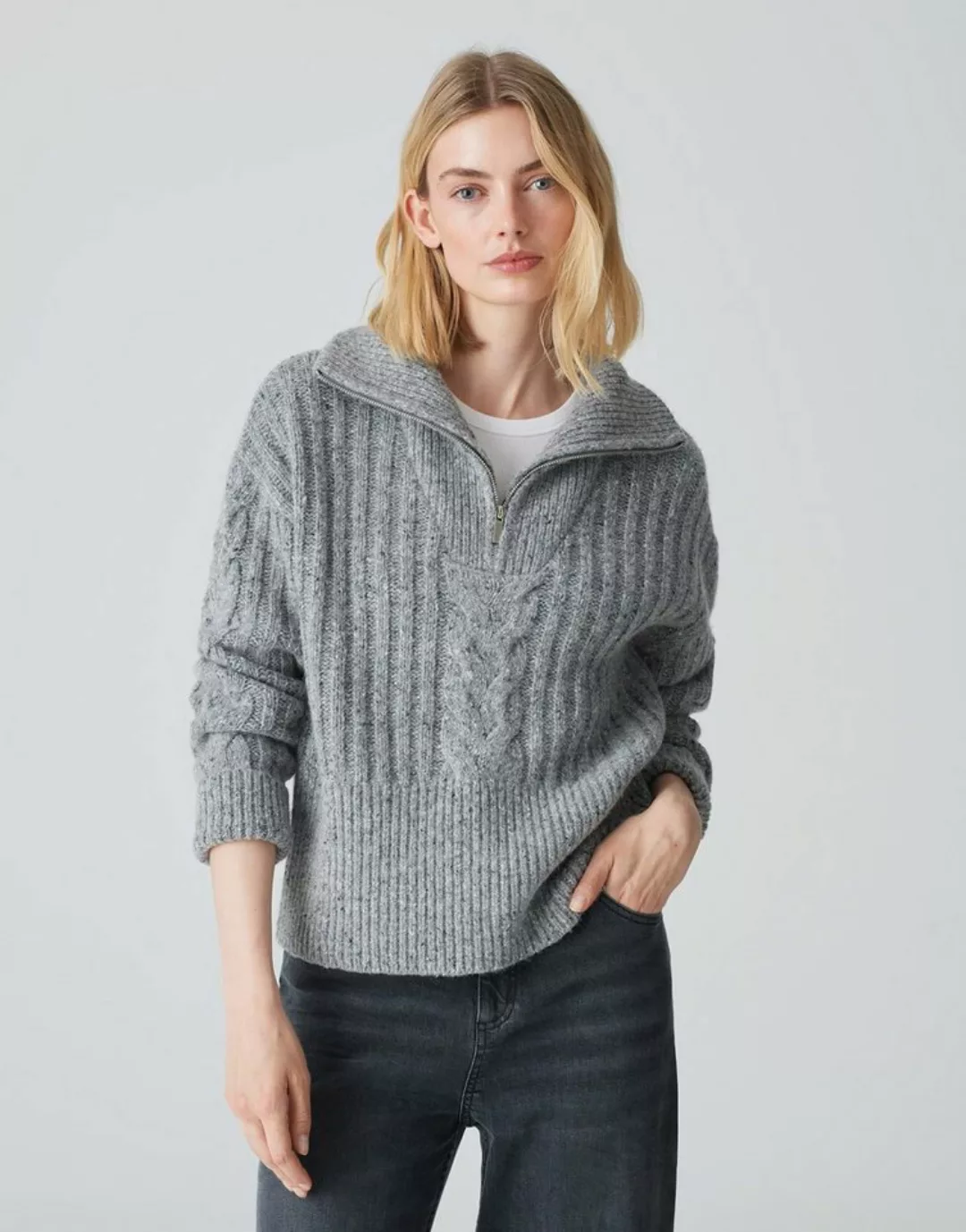 OPUS Strickpullover Popfy easy grey günstig online kaufen