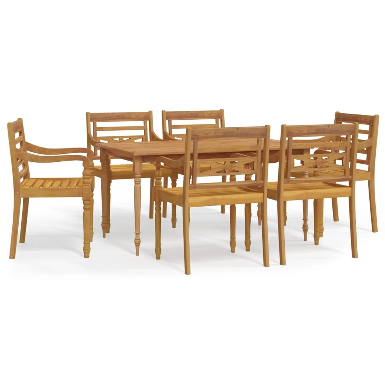 Vidaxl 7-tlg. Garten-essgruppe Massivholz Teak günstig online kaufen