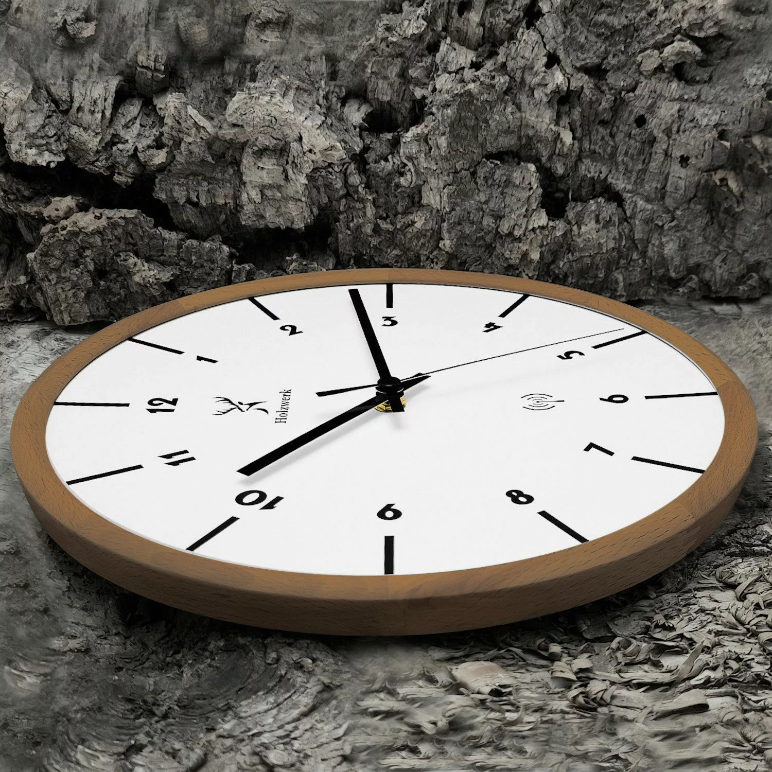 Holzwerk Funkwanduhr moderne Funk Holz Wand günstig online kaufen