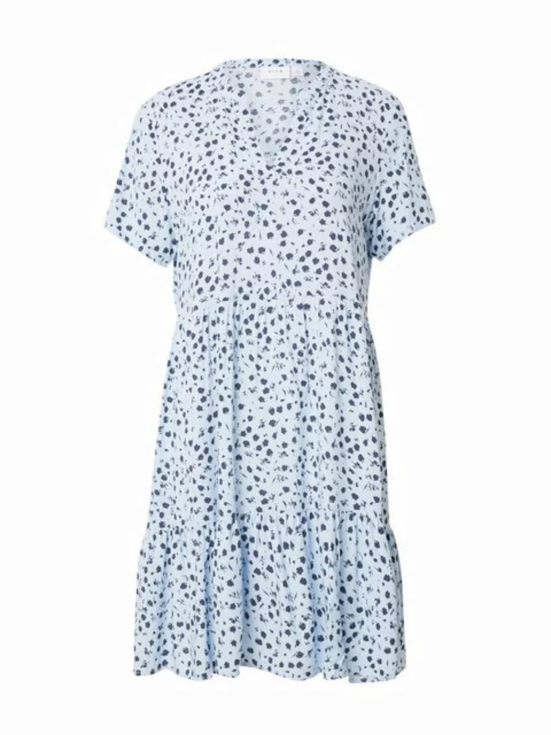 Vila Shirtkleid Lockeres Sommer Dress Stufen-Look Volant Kleid mit V-Neck ( günstig online kaufen