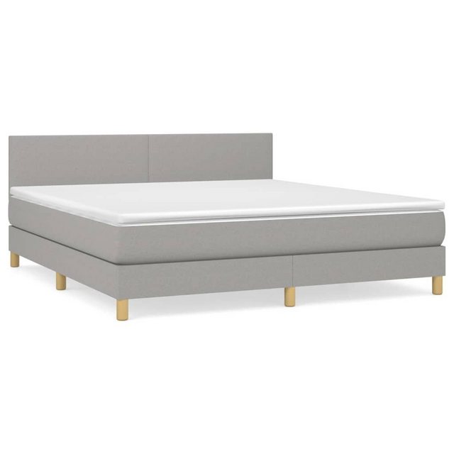 vidaXL Bettgestell Boxspringbett mit Matratze Hellgrau 160x200 cm Stoff Bet günstig online kaufen