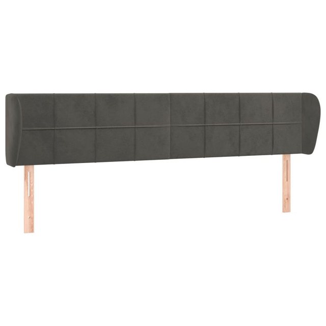 vidaXL Bett, Kopfteil mit Ohren Dunkelgrau 203x23x78/88 cm Samt günstig online kaufen