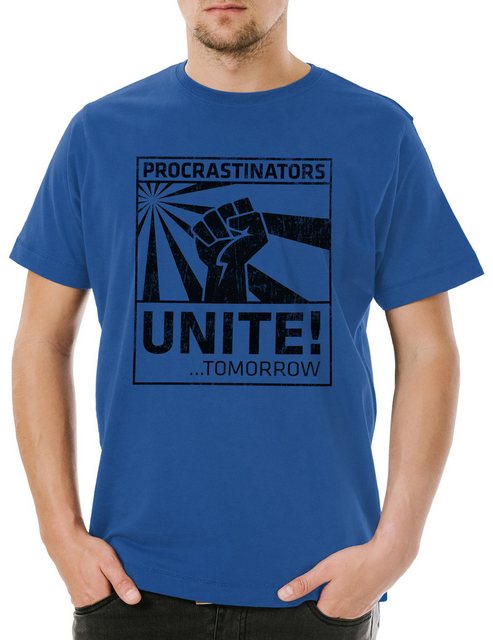 Urban Backwoods Print-Shirt Procrastinators Unite Herren T-Shirt Geek Nerd günstig online kaufen