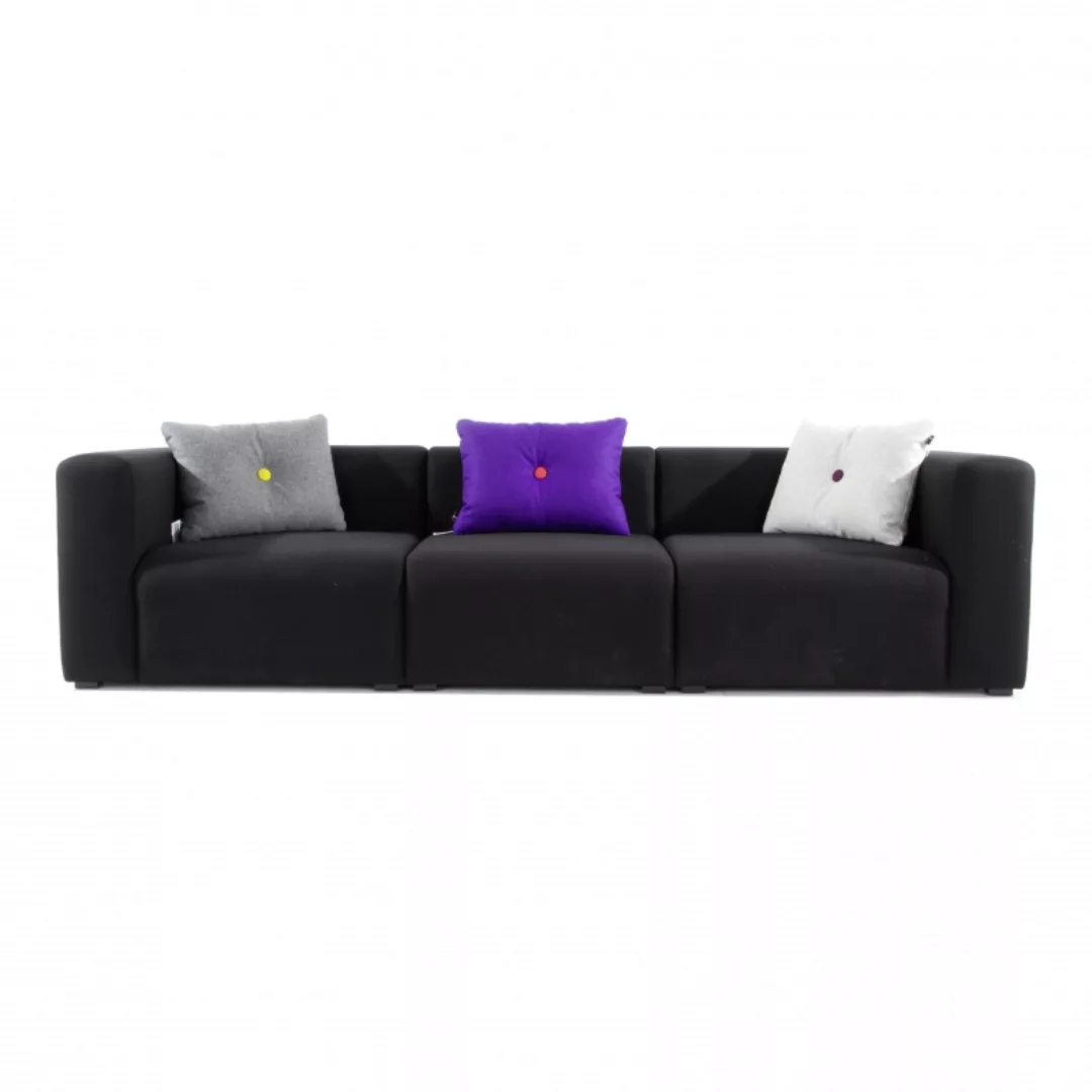 HAY - Mags 3-Sitzer Sofa 268,5x95,5x67cm - schwarz/Stoff Divina 191/Füße Ki günstig online kaufen
