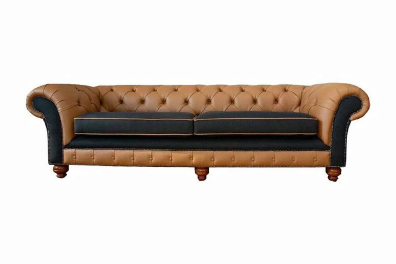 Xlmoebel Sofa Polsterbank 4 Sitzer Couch Große Chesterfield Leder Textil Ne günstig online kaufen