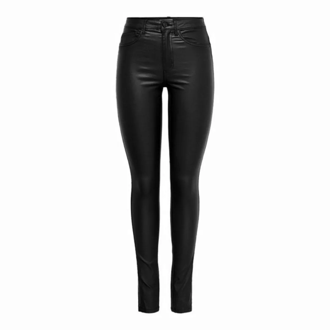 Only Königliche Hohe Taille Skinny Rock Coated Pim Hose XL Black günstig online kaufen