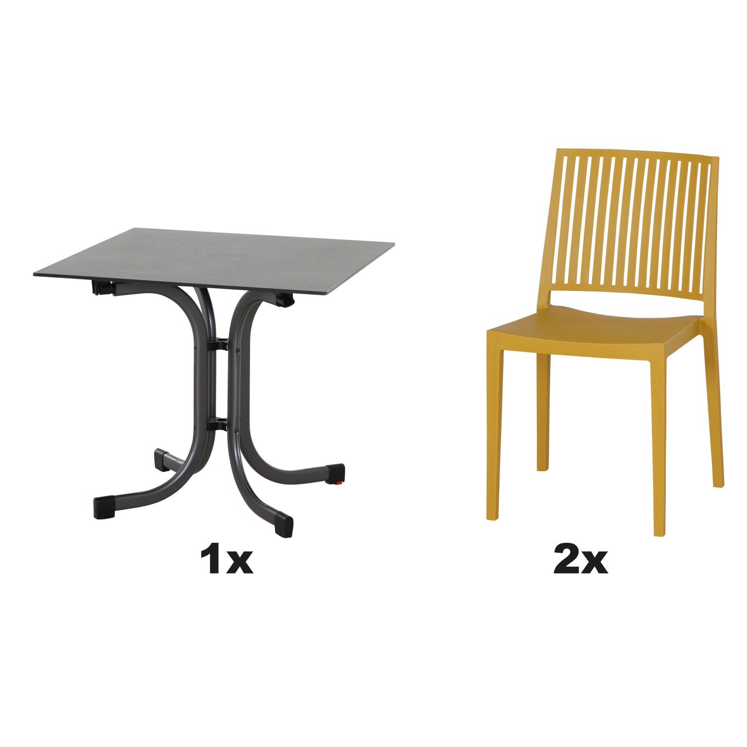 Siena Garden Gartenmöbel Set Lane 3-teilig 2 Stühle und 1 Tisch 80 cm Musta günstig online kaufen