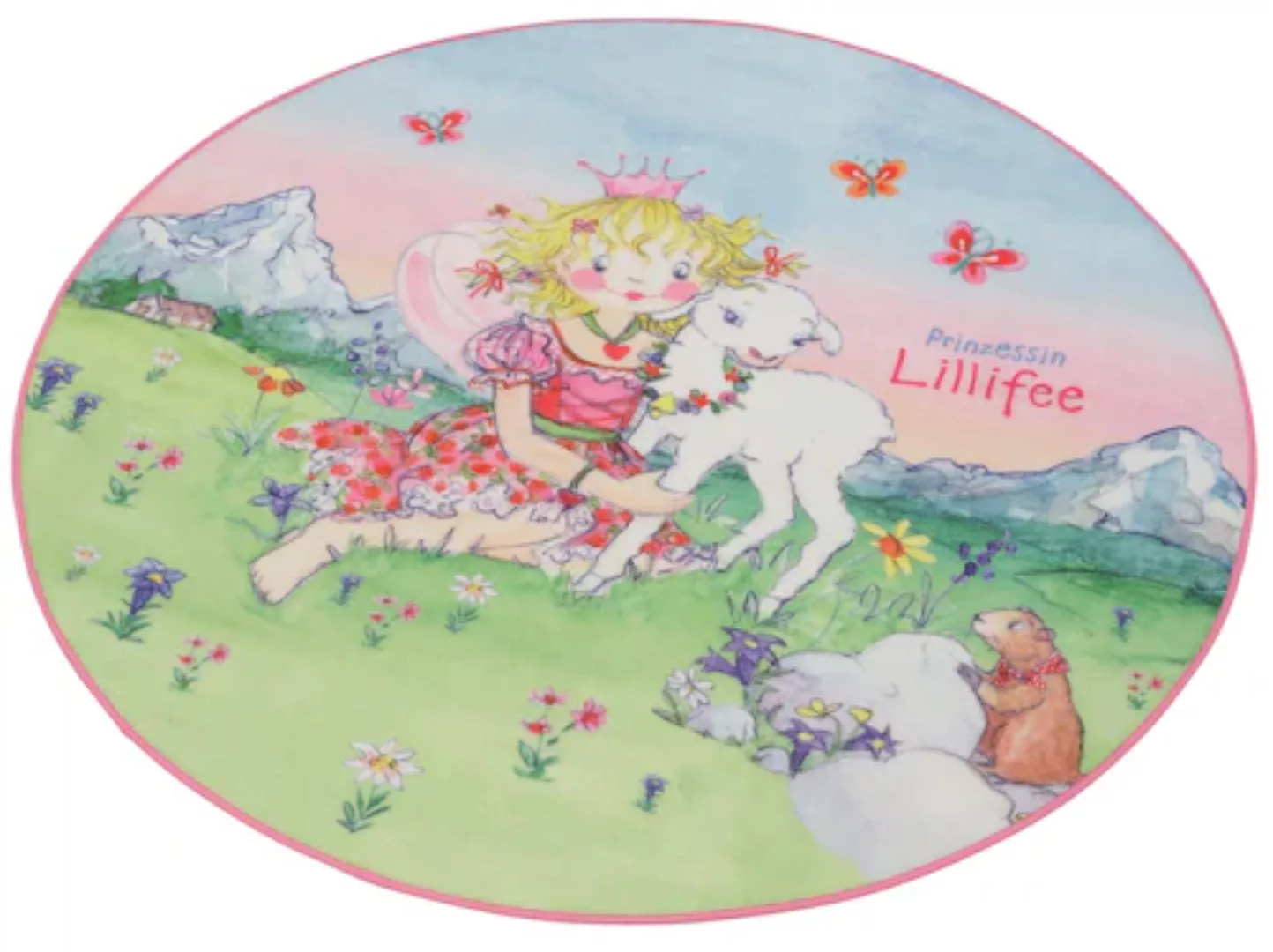 Prinzessin Lillifee Kinderteppich »LI-102«, rund, 2 mm Höhe, Druckteppich, günstig online kaufen