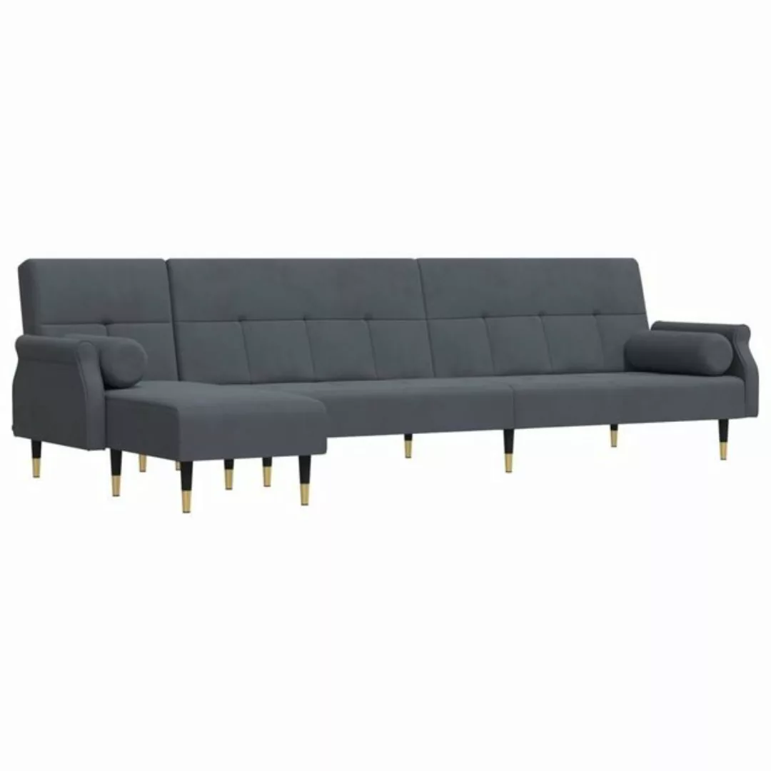 vidaXL Sofa Schlafsofa in L-Form Dunkelgrau 271x140x70 cm Samt günstig online kaufen