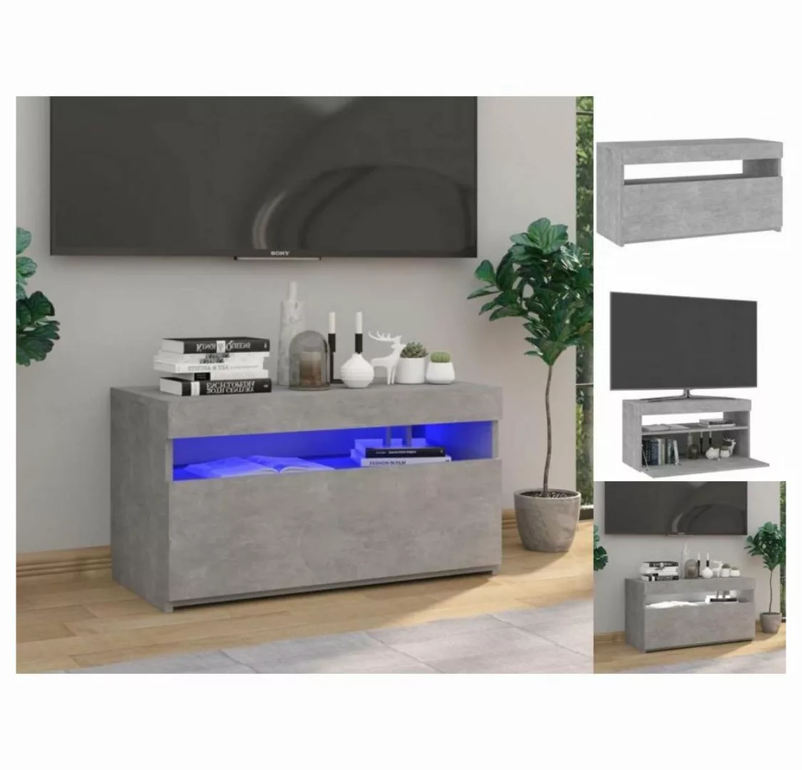 vidaXL TV-Schrank TV-Schrank mit LED-Leuchten Betongrau 75x35x40 cm Lowboar günstig online kaufen