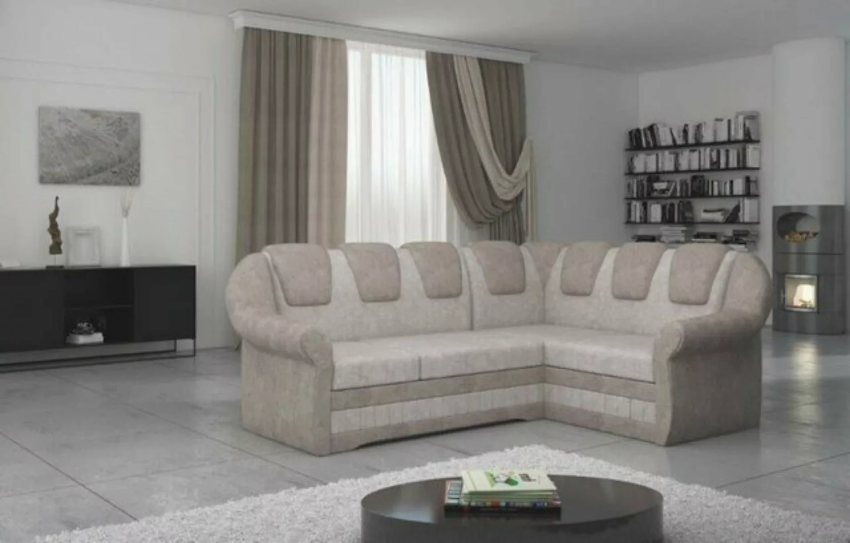 JVmoebel Ecksofa, Design Ecksofa Sofa Bettfunktion Couch Schlafsofa günstig online kaufen