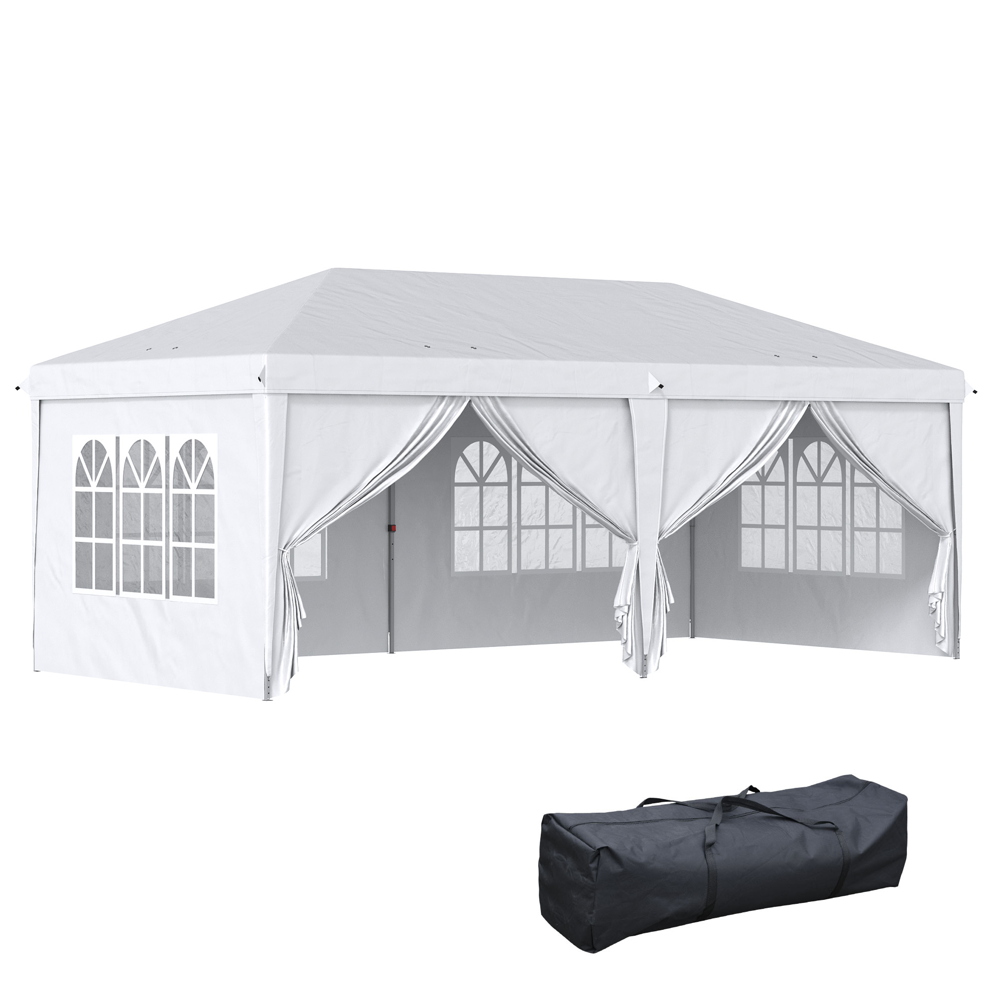 Outsunny Pavillon 5,85 x 2,95 m Gartenpavillon faltbar mit UV-Schutz, Party günstig online kaufen