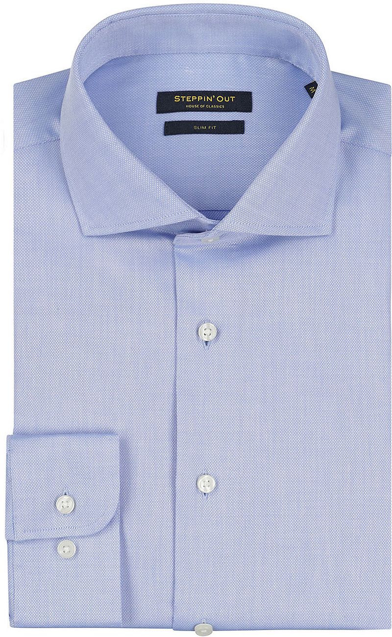 Steppin' Out Hemd Slim-Fit Dobby Hellblau - Größe XXL günstig online kaufen
