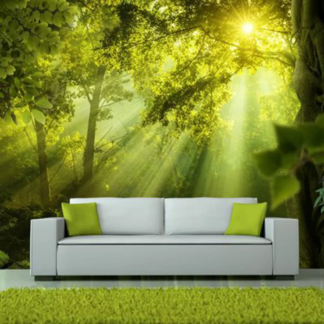artgeist Fototapete In a Secret Forest gelb/grün Gr. 300 x 210 günstig online kaufen